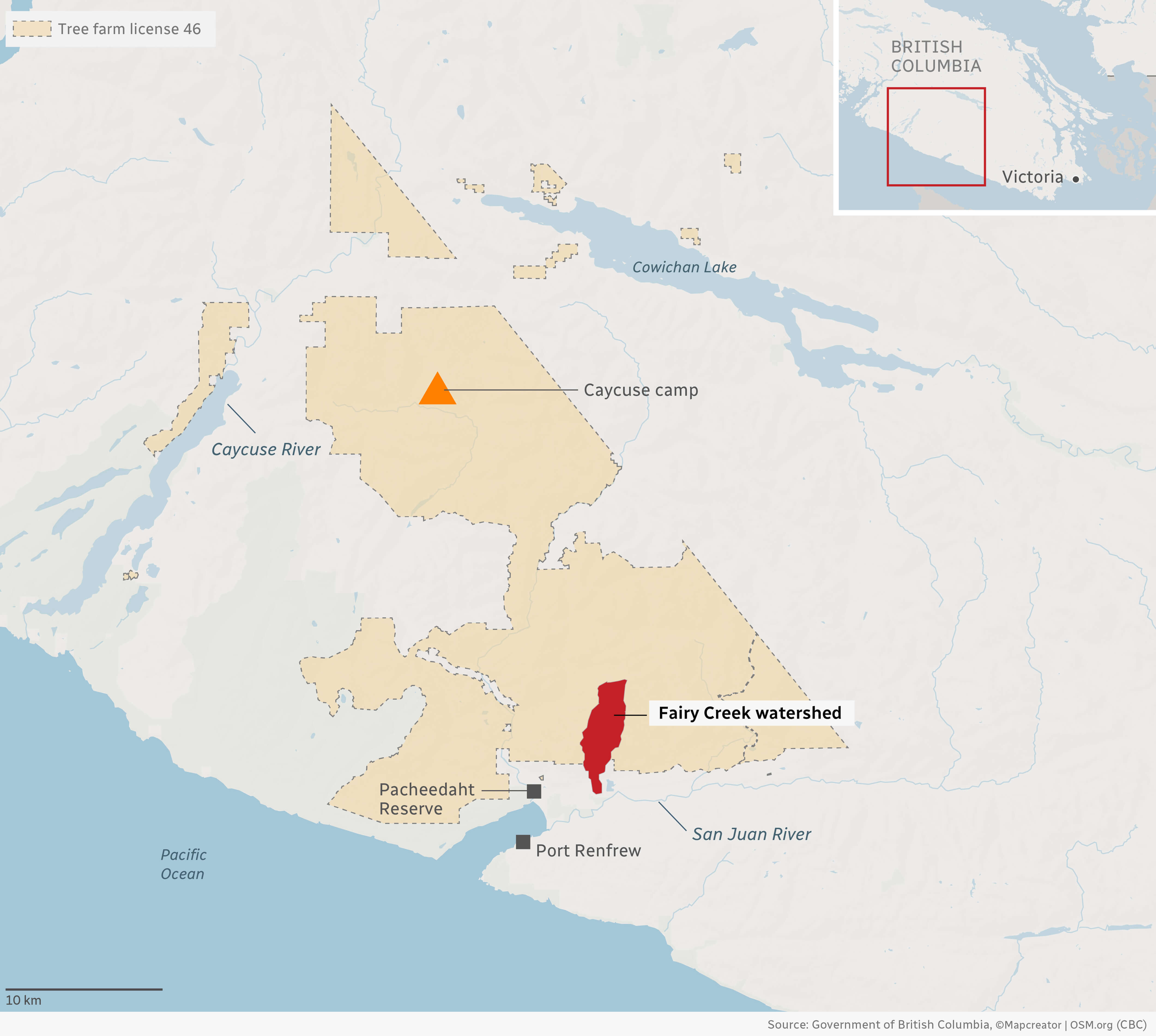 Fairy creek watershed map