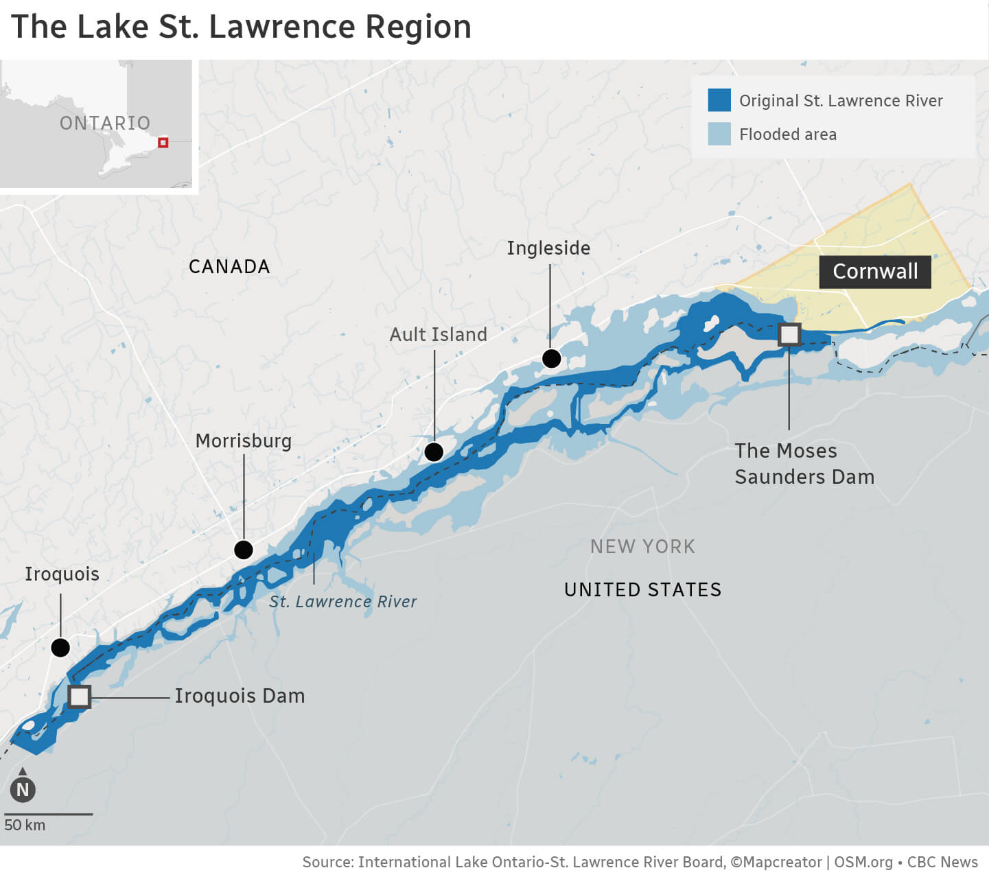 map of St. Lawrence river in Quebec